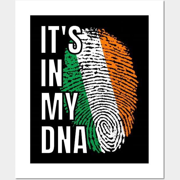 Proud of Your Irish Ancestry Its In My DNA Ireland Flag Thumbprint Wall Art by teeshirtmarket